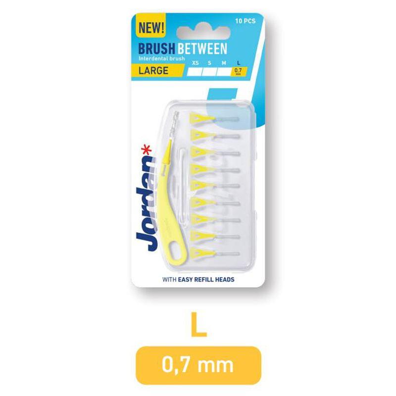 Jordan Interdental Brush Between - Large 0.7 mm Geel (10 st.)-Jordan-Sordent