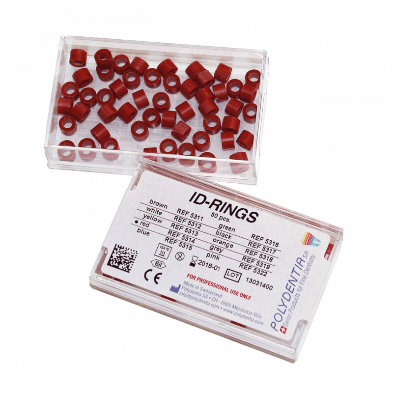 Polydentia ID-Rings 3mm Coderingsringen instrumenten (50 st.)-Polydentia-Rood-Sordent