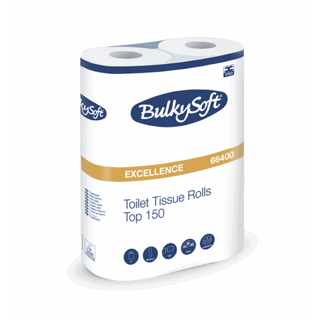 BulkySoft Excellence Toiletpapier - 4 laags - 150 vellen (10 x 6 rol)-BulkySoft-Sordent