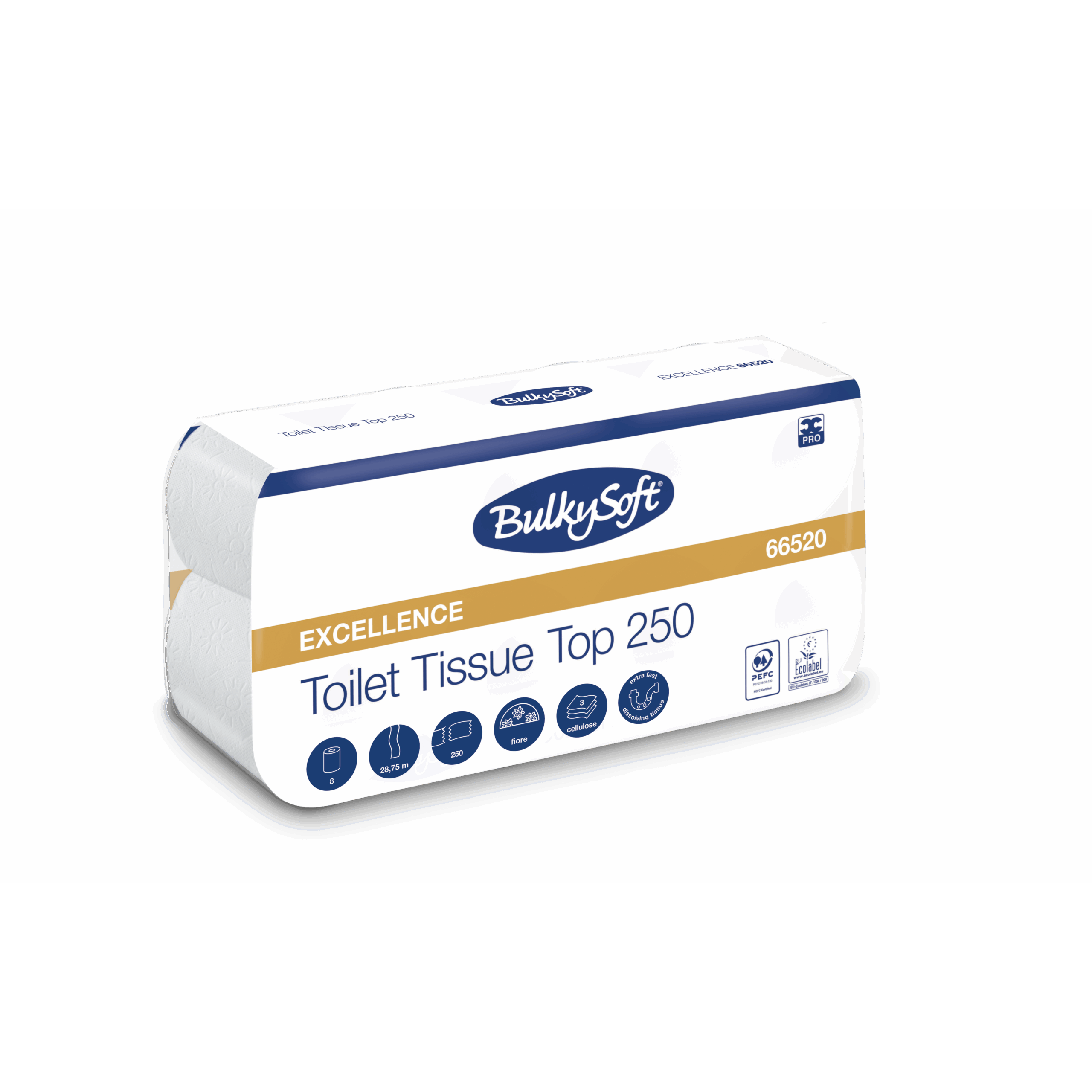 BulkySoft Excellence Toiletpapier - 3 laags - 250 vellen (9 x 8 rol)-BulkySoft-Sordent