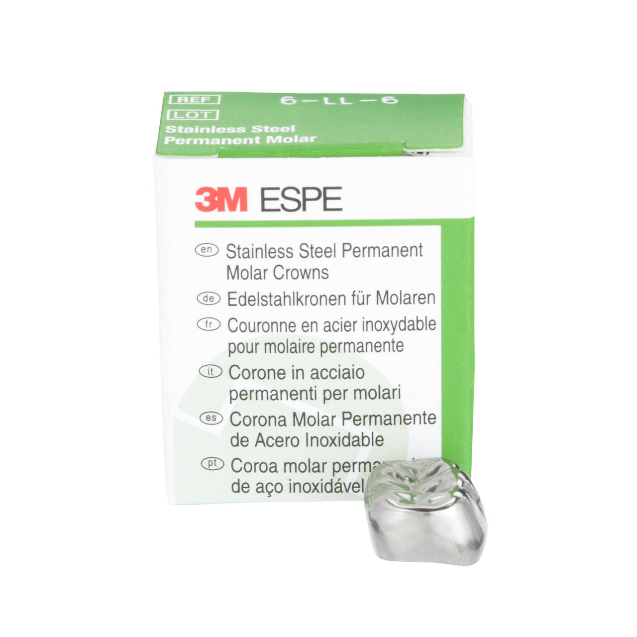 3M™ Roestvrijstalen Noodkronen voor primaire molaren Maat 6-Solventum-Sordent