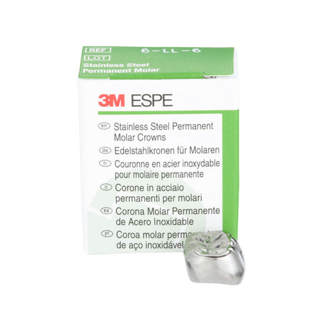 3M™ Roestvrijstalen Noodkronen voor primaire molaren Maat 6-Solventum-Sordent