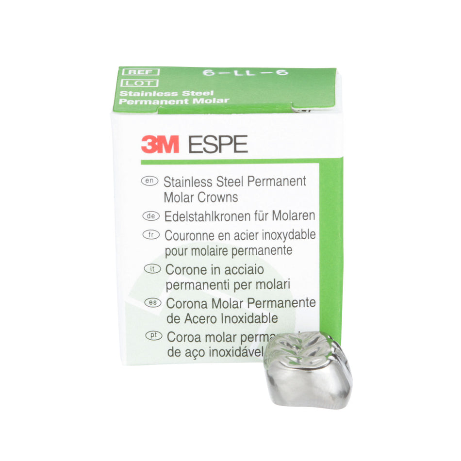 3M™ Roestvrijstalen Noodkronen voor primaire molaren Maat 6-Solventum-Sordent