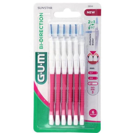 GUM® BI-DIRECTION interdentale Ragers - Roze 1,2 mm (6 st.)-GUM-Sordent