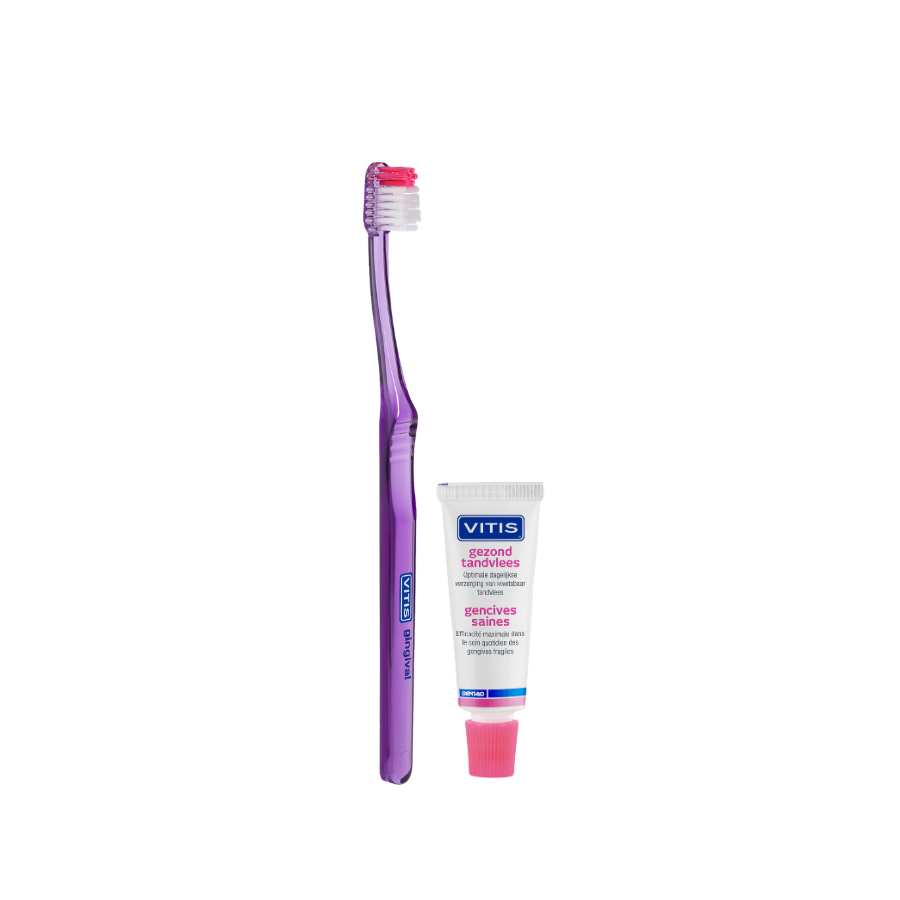 Vitis® Gingival Tandenborstel met Vitis® Gezond Tandvlees Tube 15 mL-Dentaid-Sordent