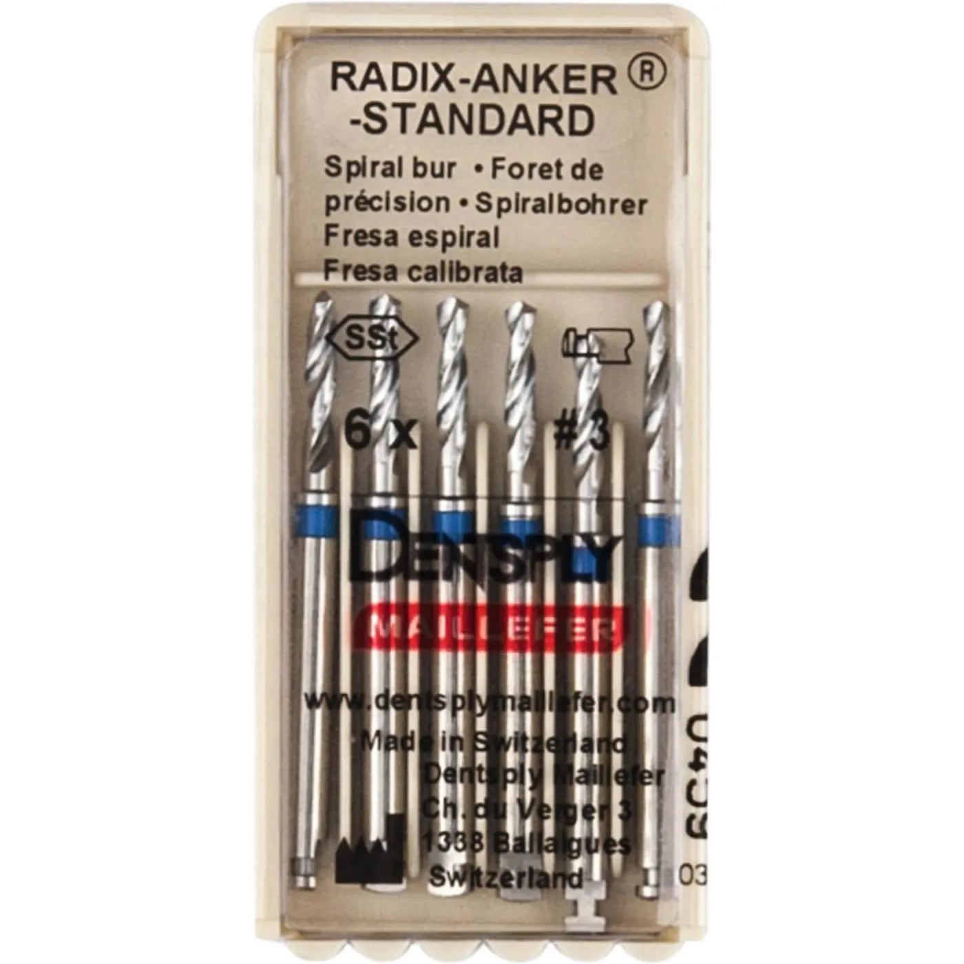 Dentsply Radix Spiral Bur Spiraalboren - C0216 Maat 1/2/3 (6 st.) – Sordent
