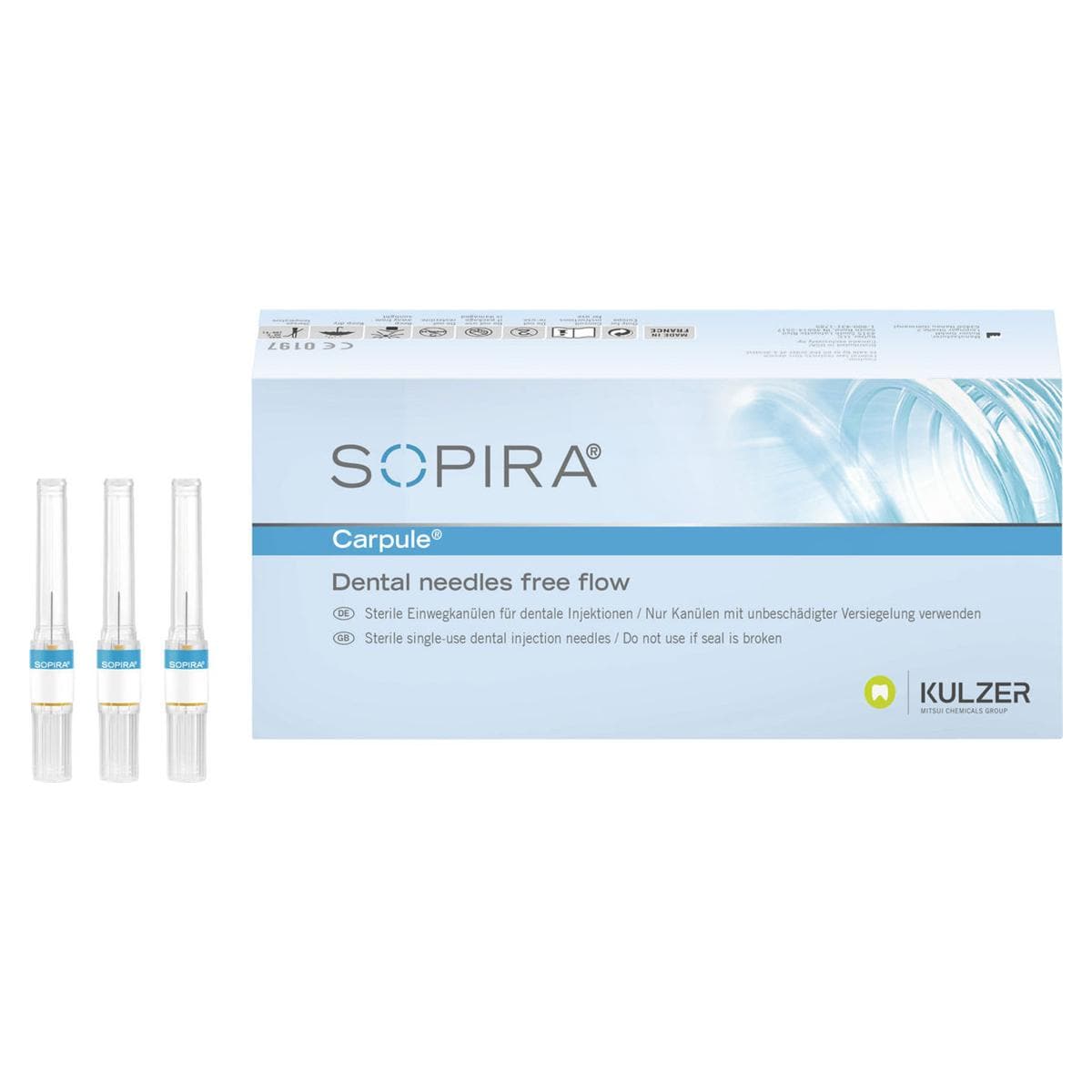 Kulzer Sopira Carpule Free Flow Geel 30G – Grotere Binnen Diameter-Kulzer-Sordent