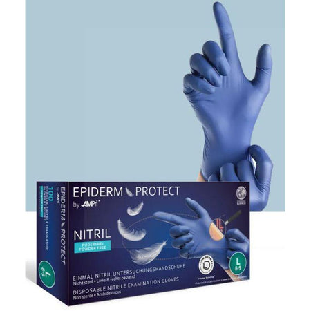 Med-Comfort Epiderm Protect Nitril Handschoenen Poedervrij Metalblue (100 st.)-Med-Comfort-Sordent