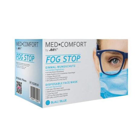 Med-Comfort Mondmasker IIR 4-Laags Fog Stop Blauw met Elastiek (50 st.)-Med-Comfort-Sordent