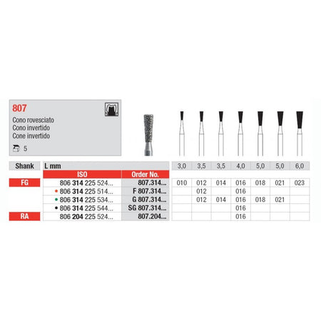 Edenta Diamantboor Omgekeerd Kegel FG 807.314.021 5 mm-Edenta-Sordent