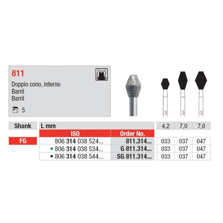 Edenta Diamantboor Barrel FG 811.314.033-Edenta-Sordent