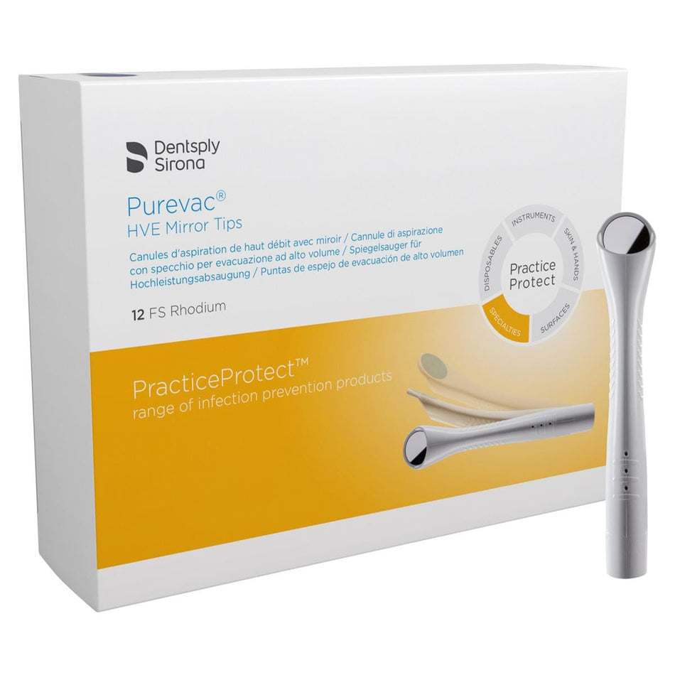 Dentsply Purevac HVE FS Rhodium Mirror Tips (12 st.)-Dentsply Sirona-Sordent