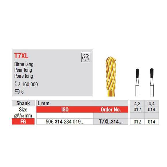 Edenta Amalgaamverwijderaar FG T7XL 012 Peer 4,2 mm (5 st.)-Edenta-Sordent