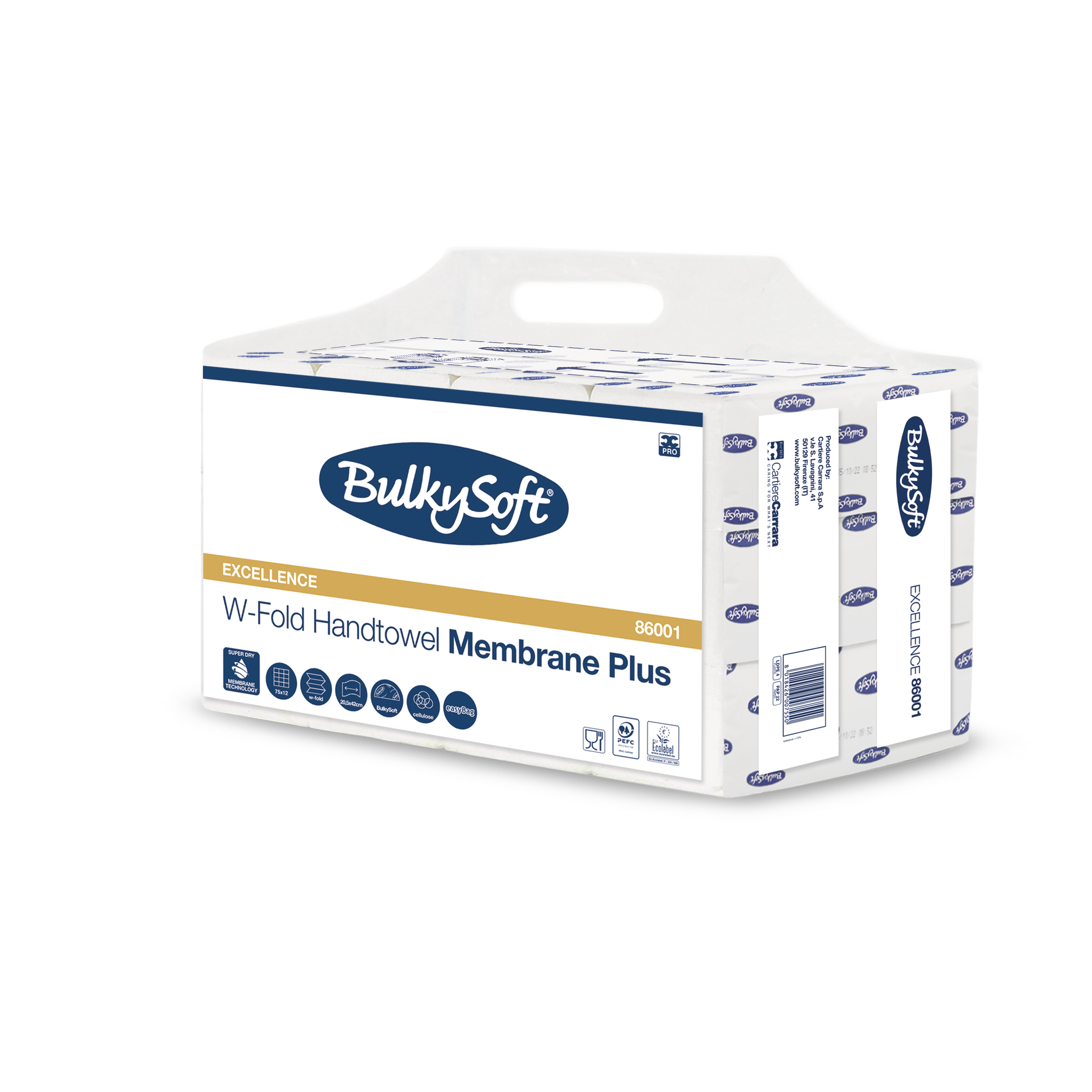 BulkySoft Luxury W-Fold Handdoekjes - 3 Laags (12 x 75 st.)-BulkySoft-Sordent