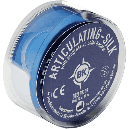 Bausch BK 07 - Articulatiepapier - Silk Blauw - 16 mm - 80 µ - (10 m)-Bausch-Sordent