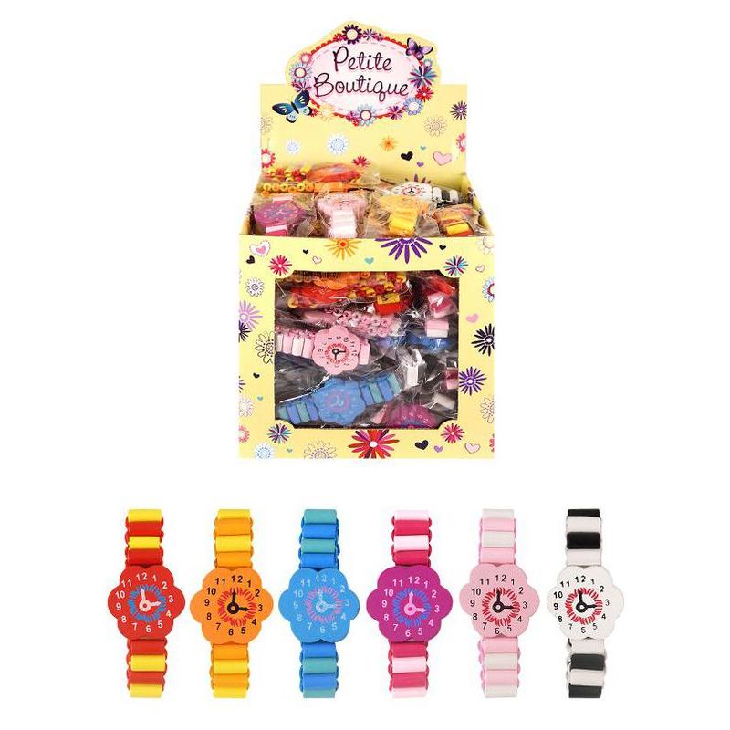 Kidspoint Speelgoed Houten Horloges Mix (14 cm) (1 x 24 st.)-Kidspoint-Sordent