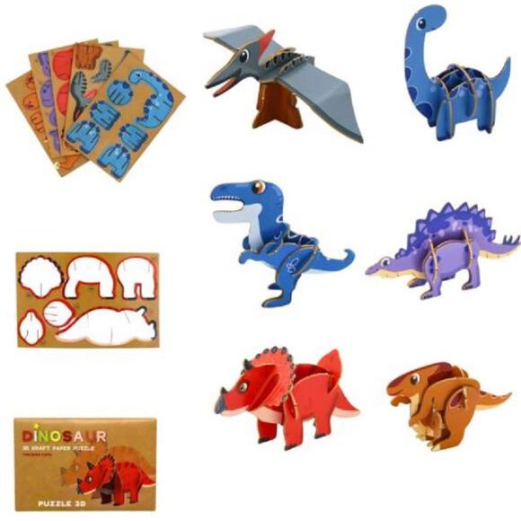 Kidspoint Speelgoed 3D Puzzel Dino Assorted 12x8 cm (48 st.)-Kidspoint-Sordent