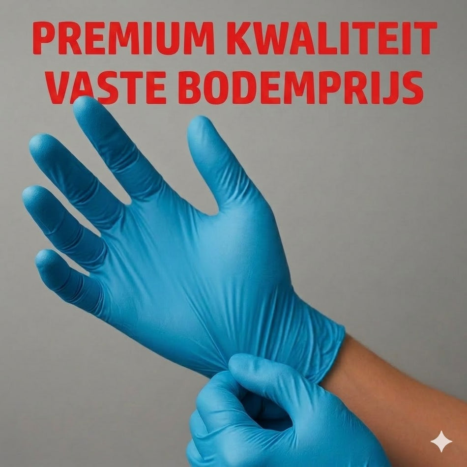 A-Kwaliteit | Nitril Handschoenen Poedervrij Blauw (100 st.)