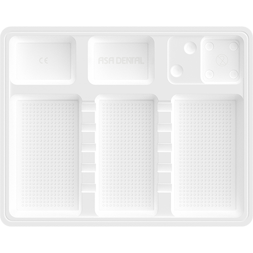 Asa Dental Disposable Plastic Instrument Tray (18x14 cm)-Asa Dental S.p.A-Geribbelde Afwerking-Sordent