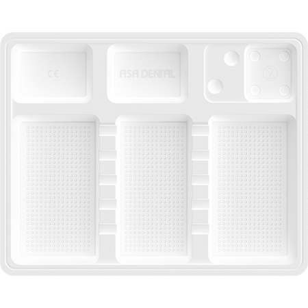 Asa Dental Disposable Plastic Instrument Tray (18x14 cm)-Asa Dental S.p.A-Geribbelde Afwerking-Sordent