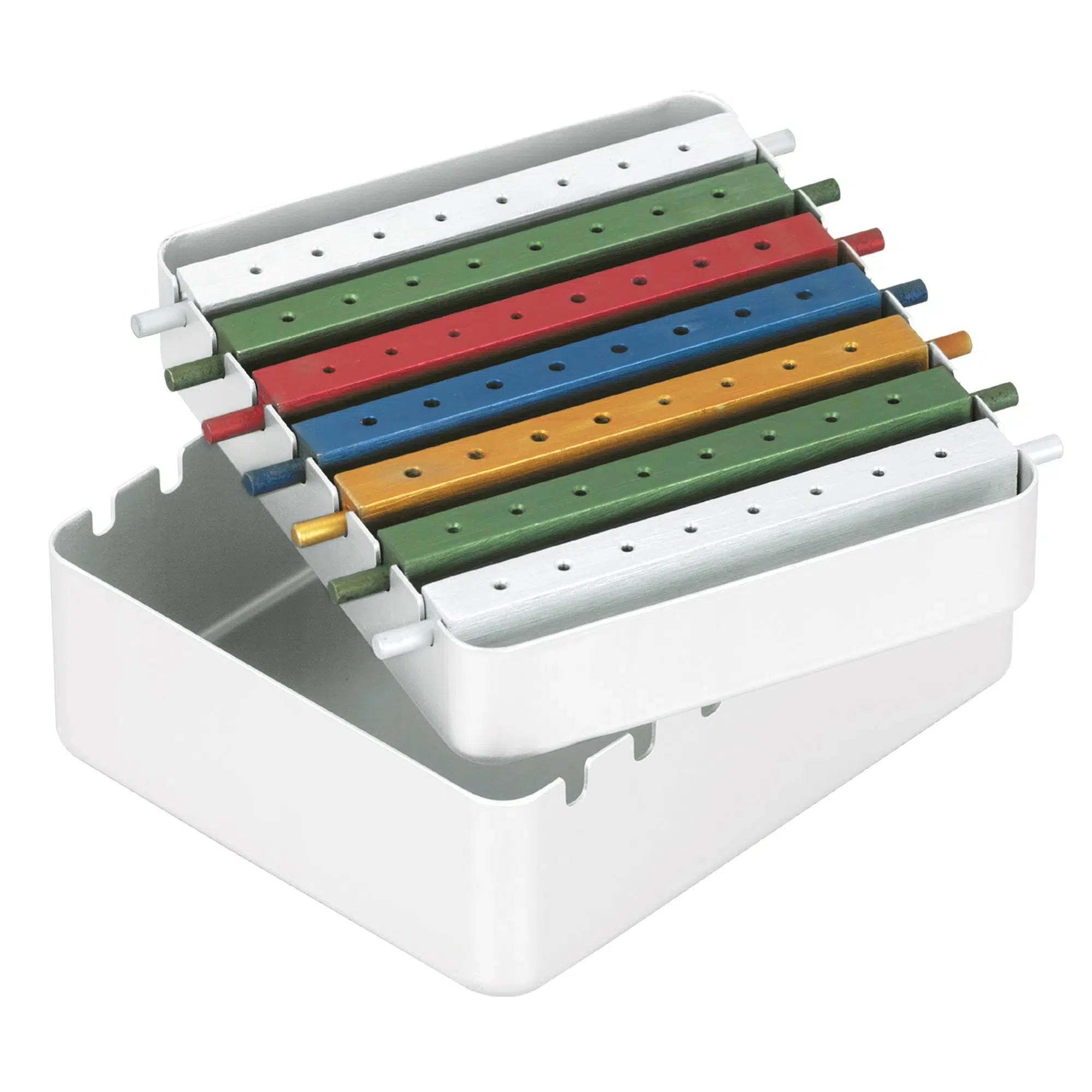 Asa Dental Aluminium tray / doos met 7 boorhouders met deksel-Instrumenten-Asa Dental S.p.A-Sordent