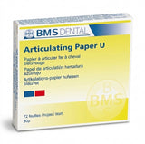 BMS Dental Articulatiepapier in U-vorm 80 µ Blauw/Rood (72 Vellen)