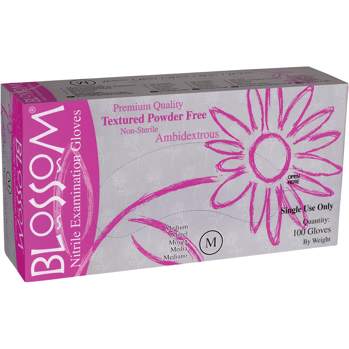 Blossom Handschoenen Nitrile PF Roze - Div. Maten (100 st.)-Blossom-Sordent