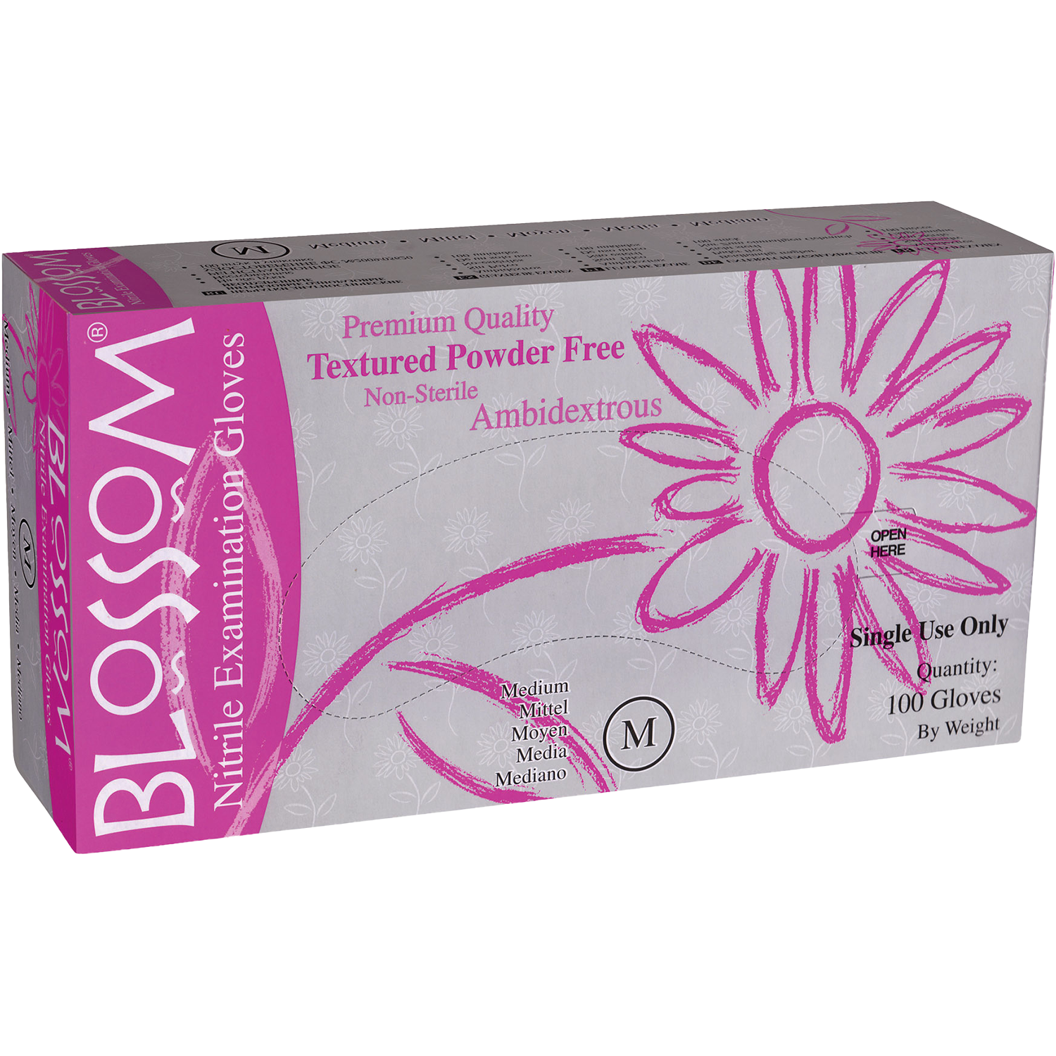 Blossom Handschoenen Nitrile PF Roze - Div. Maten (100 st.)-Blossom-Sordent