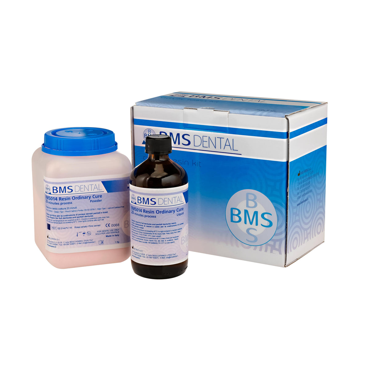 BMS Dental Hittehardende Kunsthars voor Protheses (500 g Poeder + 250 mL Vloeistof)-BMS Dental-Sordent