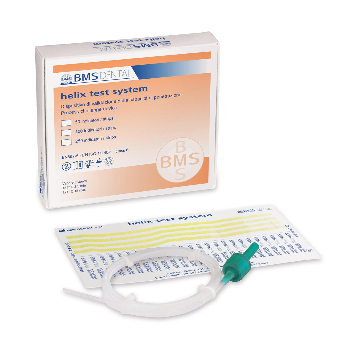 BMS Dental Helix Test voor Klasse B en S Autoclaven (50, 100 of 250 strips)-BMS Dental-Sordent