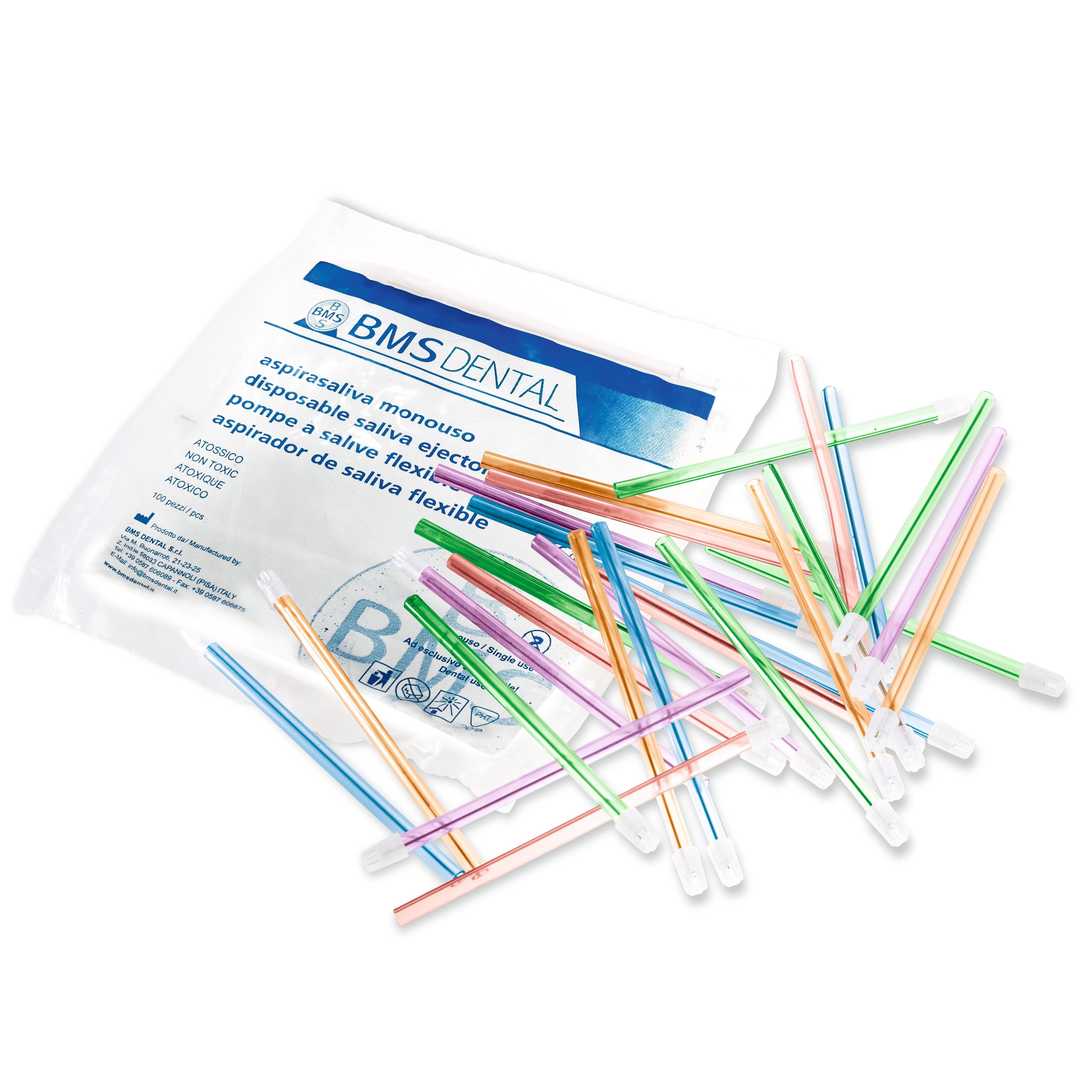 BMS Dental Speekselzuigers Flexibel 15 cm (100 st.) - Div. Kleuren-Disposables-BMS Dental-Sordent