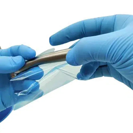 Universeel Plastic Plak Folie Beschermfolie Film 10*15 cm Blauw-Disposables-Promisee Dental-Sordent