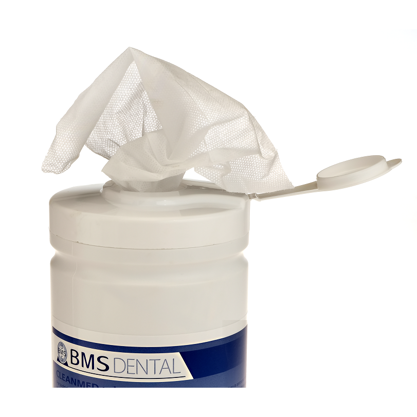 BMS Dental CLEANMED Wipes AF met Dispenser – Alcoholvrije Oppervlakte Desinfectiedoekjes-Disposables-BMS Dental-Sordent