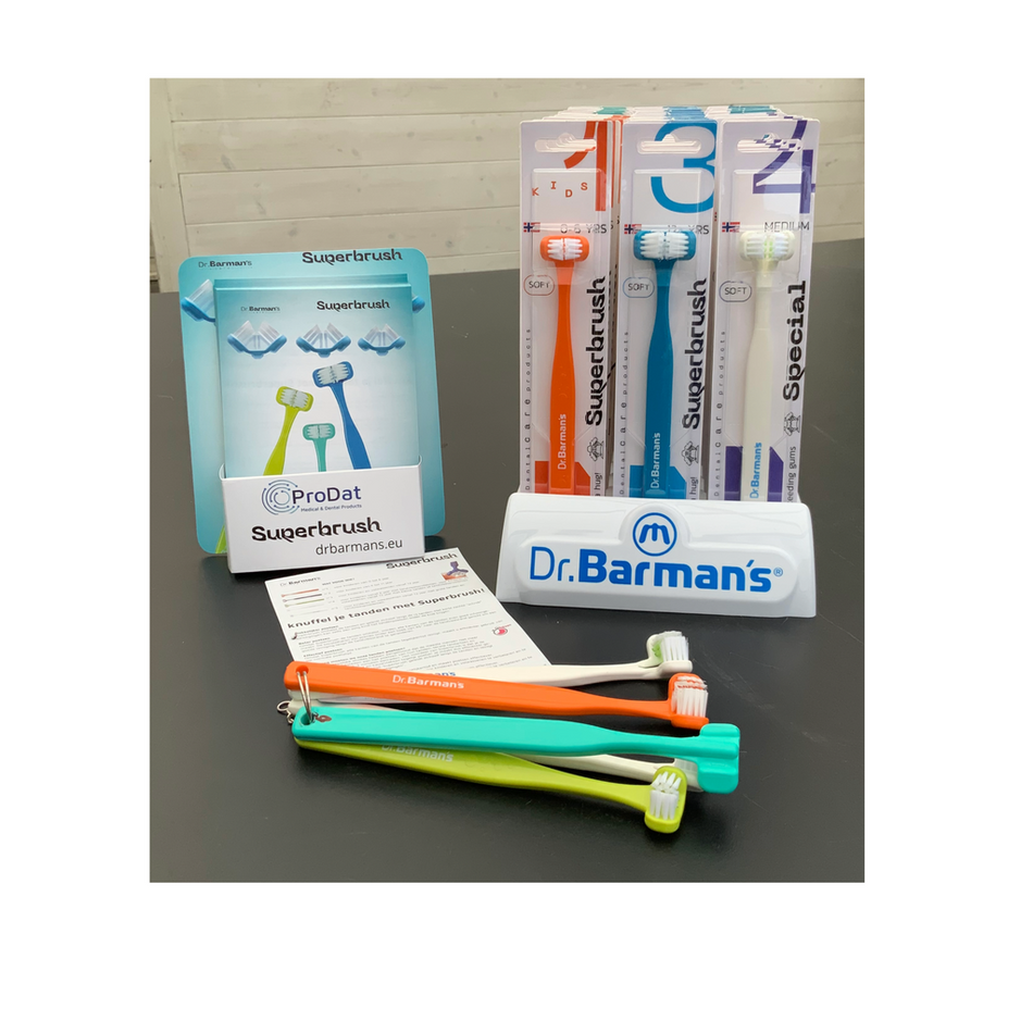 Dr. Barman's Superbrush Traypack 36 Tandenborstels + Accessoires