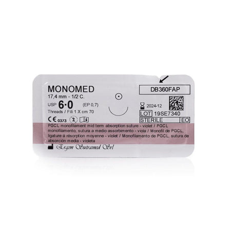 Monomed Hechtdraad DB498FAP - 6-0/16.2 mm 3/8C 70 cm (36 st.)-Ergon Sutramed-Sordent
