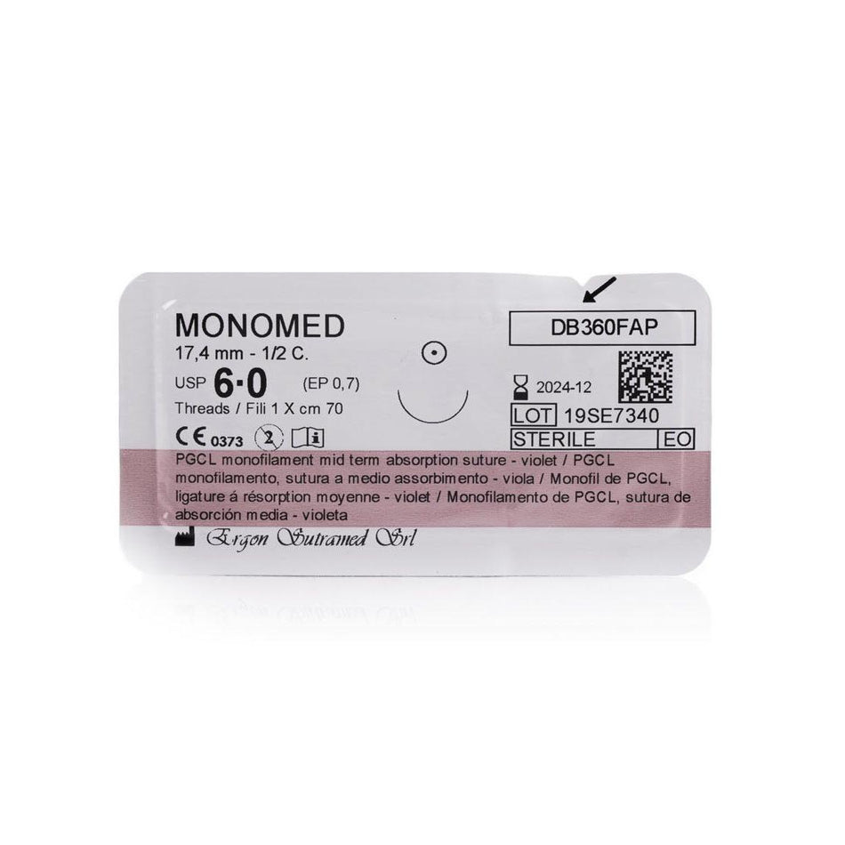 Monomed Hechtdraad DB498FAP - 6-0/16.2 mm 3/8C 70 cm (36 st.)-Ergon Sutramed-Sordent