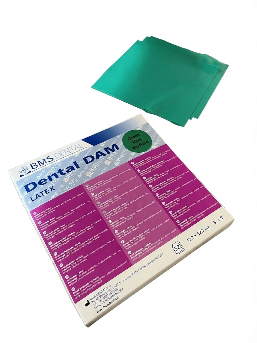 BMS Dental Dam Rubberdam Latex 5x5'' - 127×127 mm (52 st.)