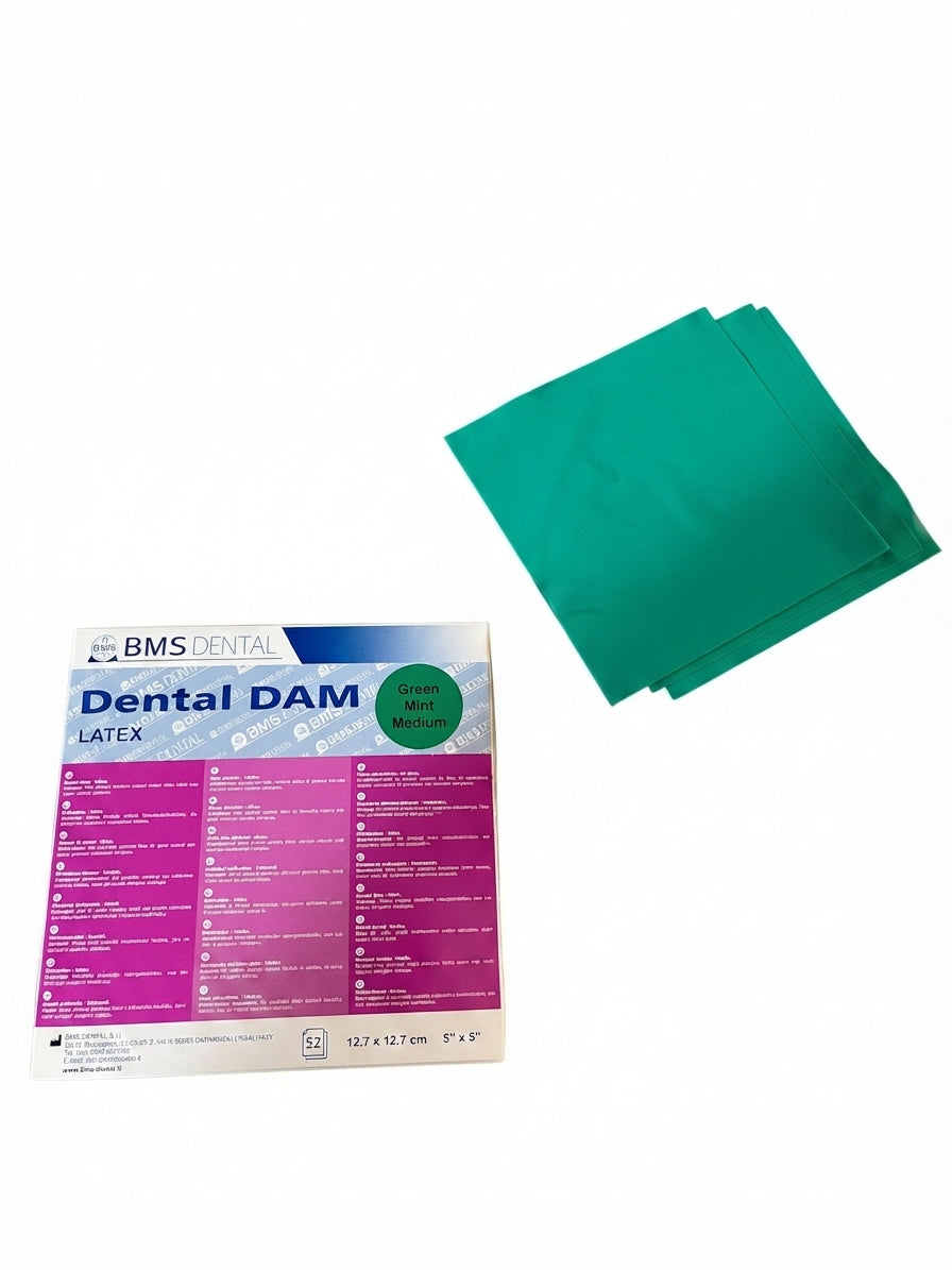BMS Dental Dam Rubberdam Latex 5x5'' - 127×127 mm (52 st.)