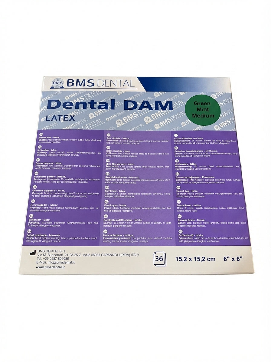 BMS Dental Dam Rubberdam Latex 6x6'' - 152×152 mm (36 st.)