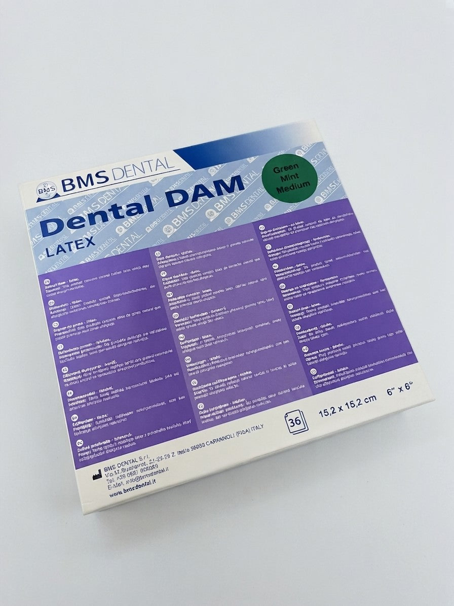 BMS Dental Dam Rubberdam Latex 6x6'' - 152×152 mm (36 st.)