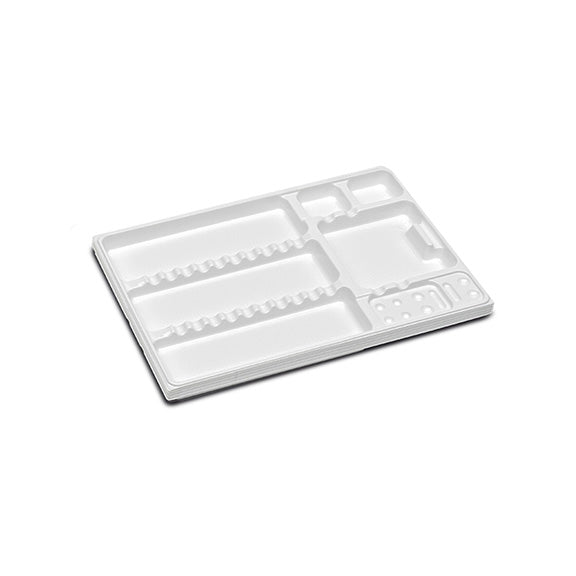 BMS Dental Disposable Plastic Instrument Tray (28x18 cm) (400 st.)-Disposables-BMS Dental-Geribbelde Afwerking-Sordent