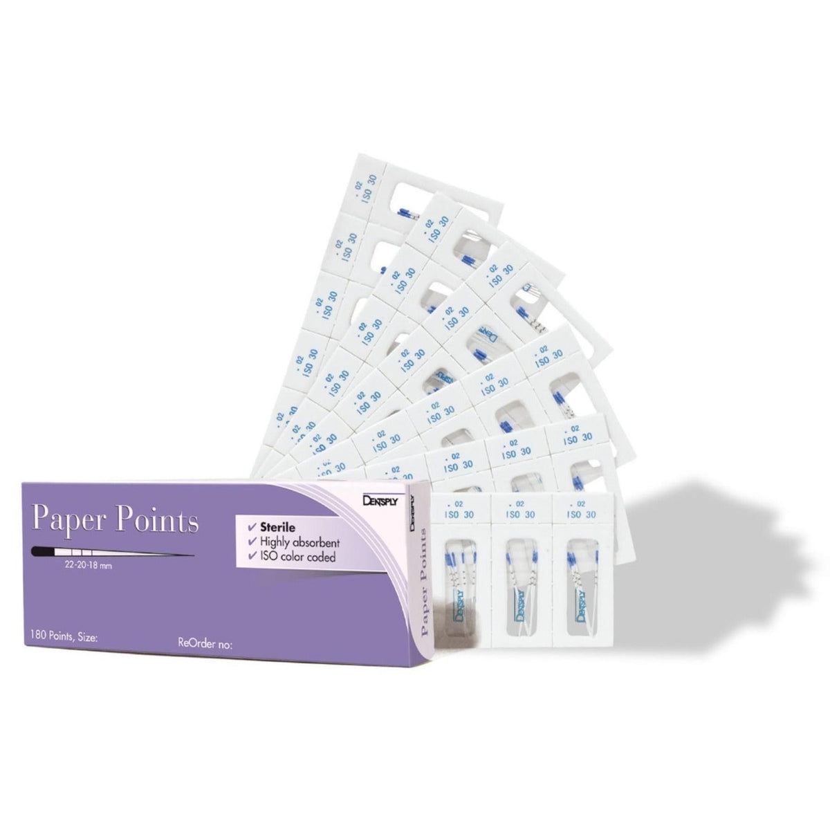 Paper Points Colour Coded A022T Steriel | ISO 015-100 (180 st.)-Dentsply Sirona-Sordent