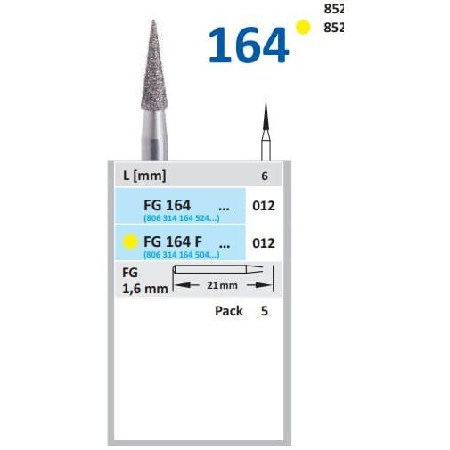 Horico Diamantboor Taper Kegel FG 164 / 21 mm / 1,6 mm-Horico-Standaard-012-Sordent