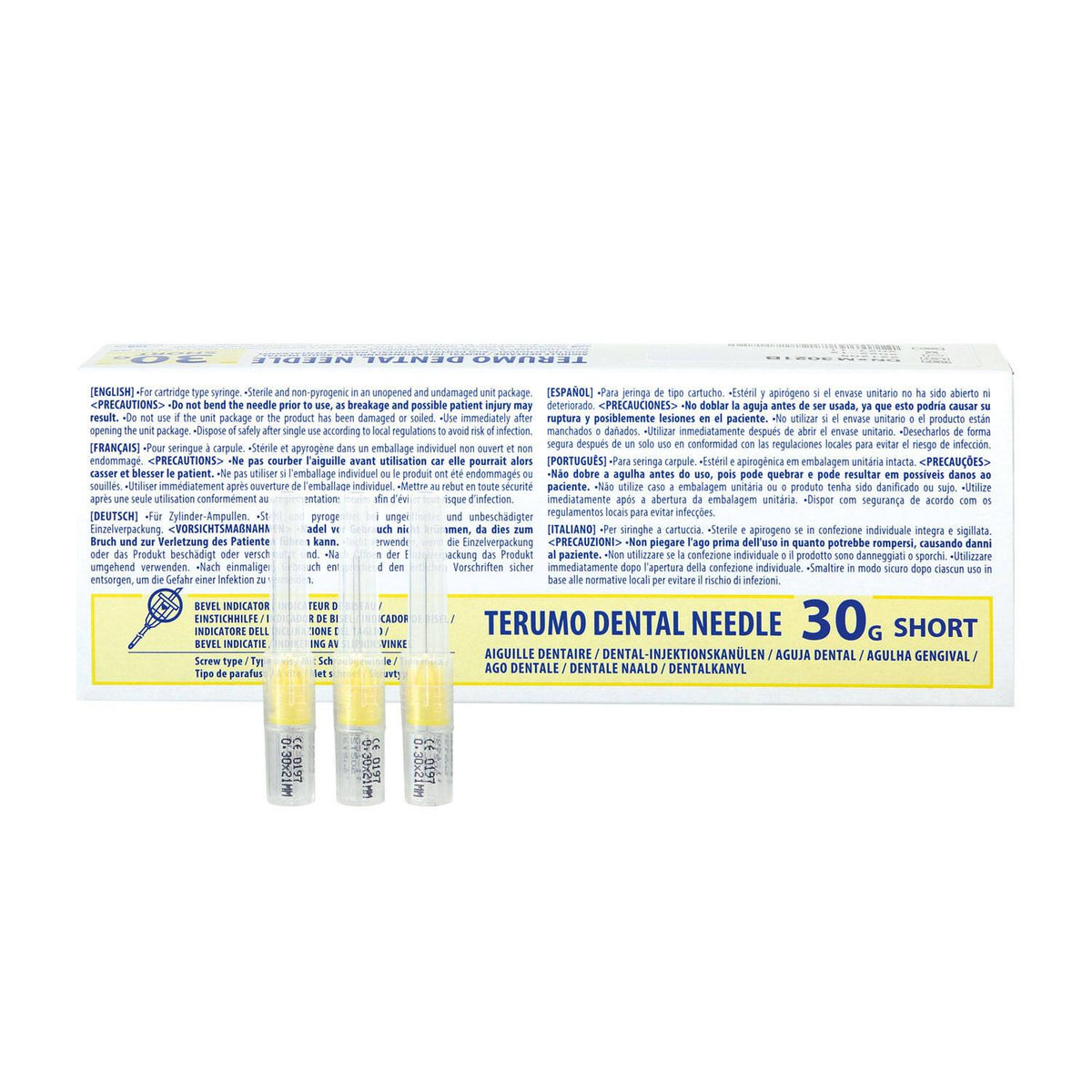 Terumo Injectienaalden 27/30G - 13/21/35 mm Opties (100 st.)-Terumo-30 G Kort 21 x 0.3 mm Geel-Sordent