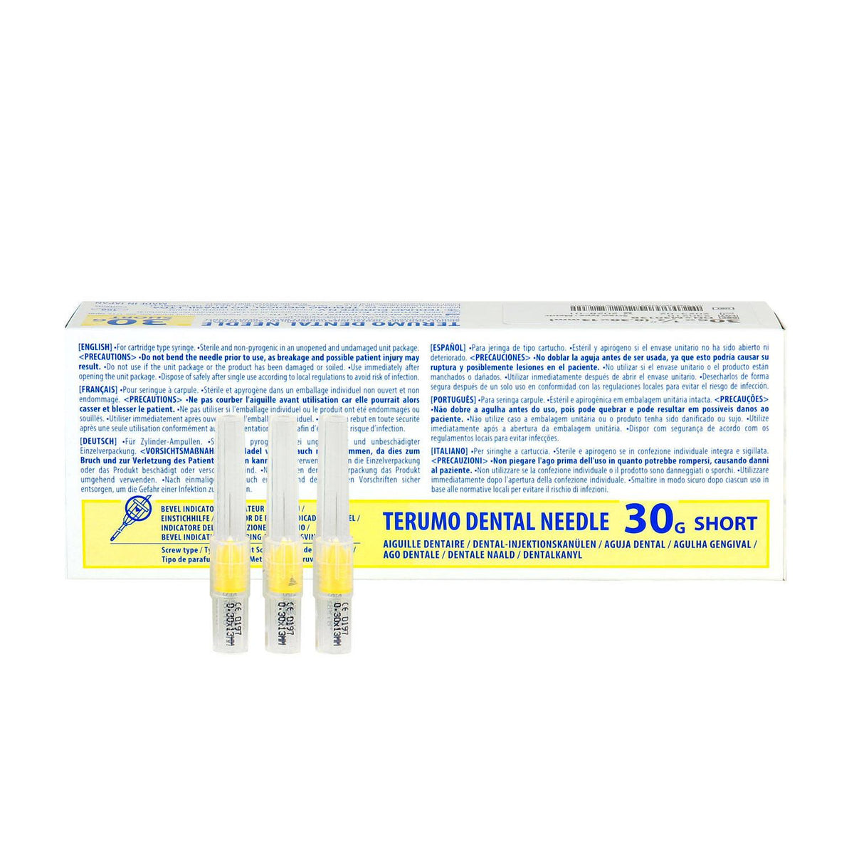 Terumo Injectienaalden 27/30G - 13/21/35 mm Opties (100 st.)-Terumo-30 G X-Kort 13 x 0.3 mm Geel-Sordent