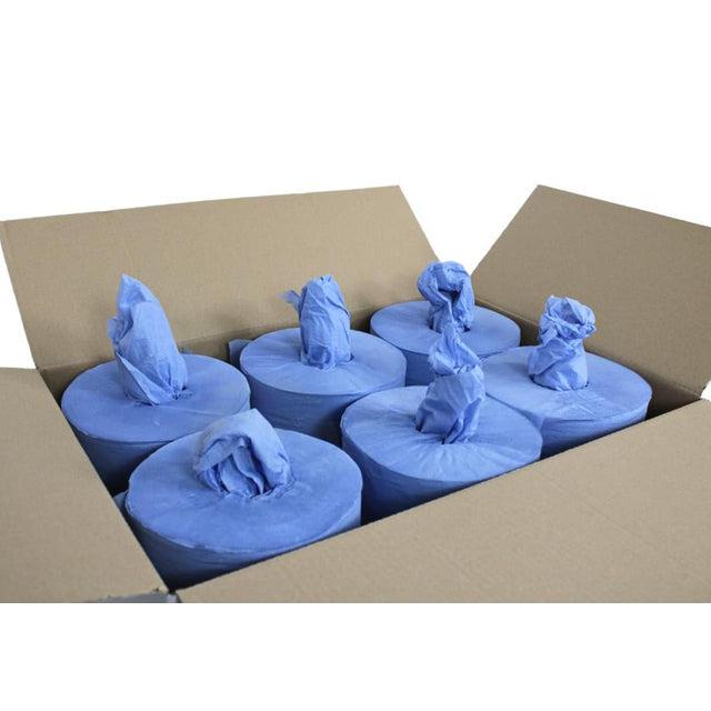 KURTT Poetsrollen Zonder Koker Blauw/Wit Midi 1-laags 19 cm x 300 m (6 rollen)-KURTT-Sordent