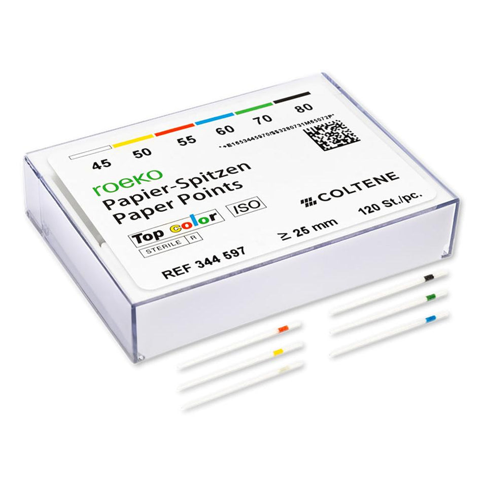 ROEKO Paper Points Top Color - ISO 45-80 (Mix) (120 st.)-Roeko-Sordent