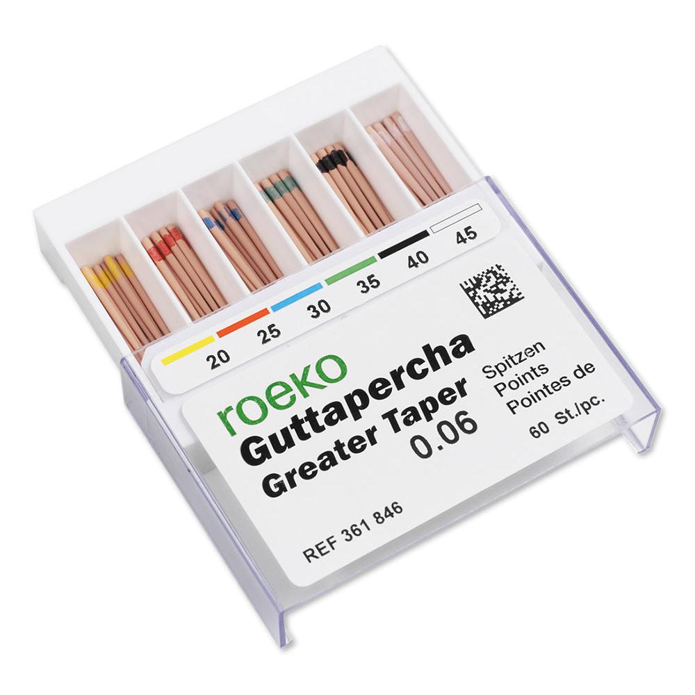 ROEKO Guttapercha Points Greater Taper 0.06 #20-45 (Mix) (60 st.)-Roeko-Sordent