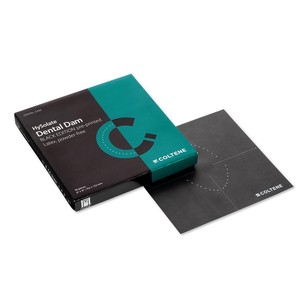 Coltène HySolate Fiesta/Latex/Non-Latex Cofferdam Div. maat + sterkte-Coltene-Latex Zwart-152x152 mm - 36 st.-Heavy-Sordent