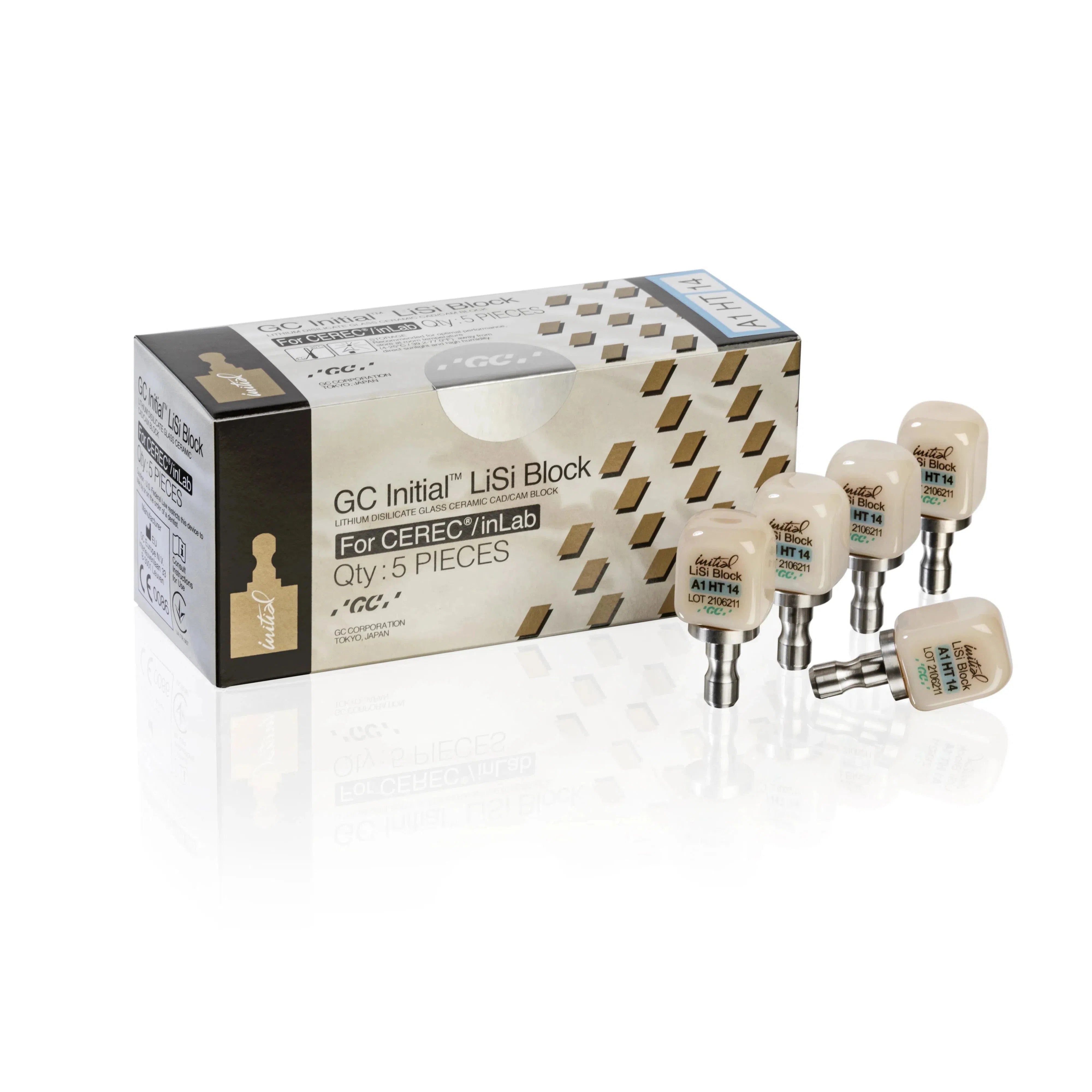 GC Initial® LiSi Block - CAD/CAM-blok CEREC - HT/LT/Bleach - Maat 14-GC-Sordent